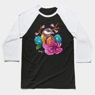 Beautiful Bird in the Flowers Baseball T-Shirt